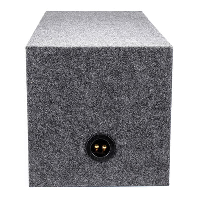 QPower 12" Heavy-Duty Dual Sealed Vehicle Subwoofer Enclosure Woofer Box, Gray