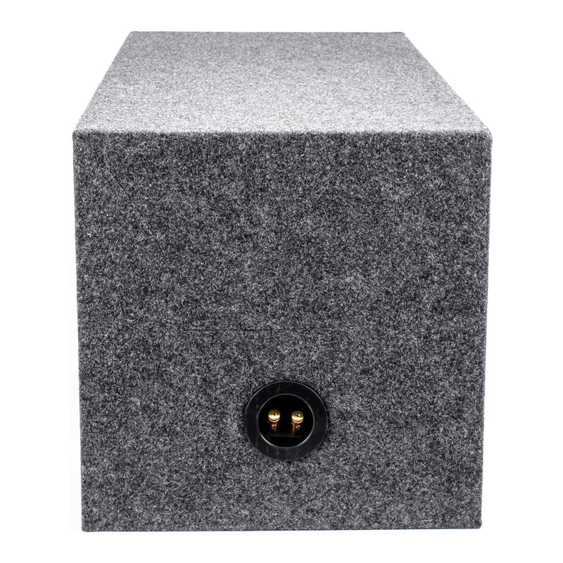 QPower 12" Heavy-Duty Dual Vehicle Subwoofer Enclosure Woofer Box, Gray (Used)