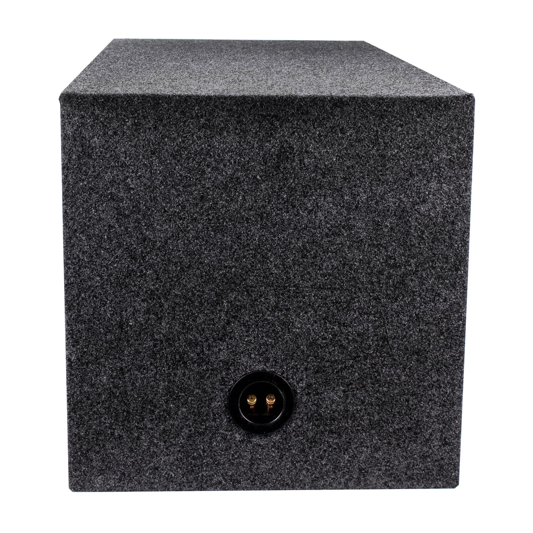 QPower 15" Heavy-Duty Dual Sealed Vehicle Subwoofer Enclosure Woofer Box, Gray