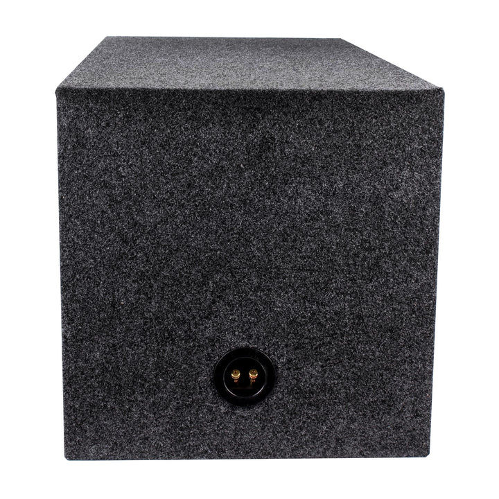 QPower 15" Heavy-Duty Dual Sealed Vehicle Subwoofer Enclosure Woofer Box, Gray