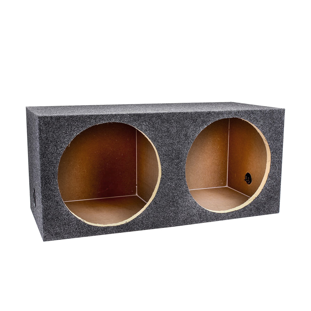 QPower 15" Heavy-Duty Dual Sealed Vehicle Subwoofer Enclosure Woofer Box, Gray