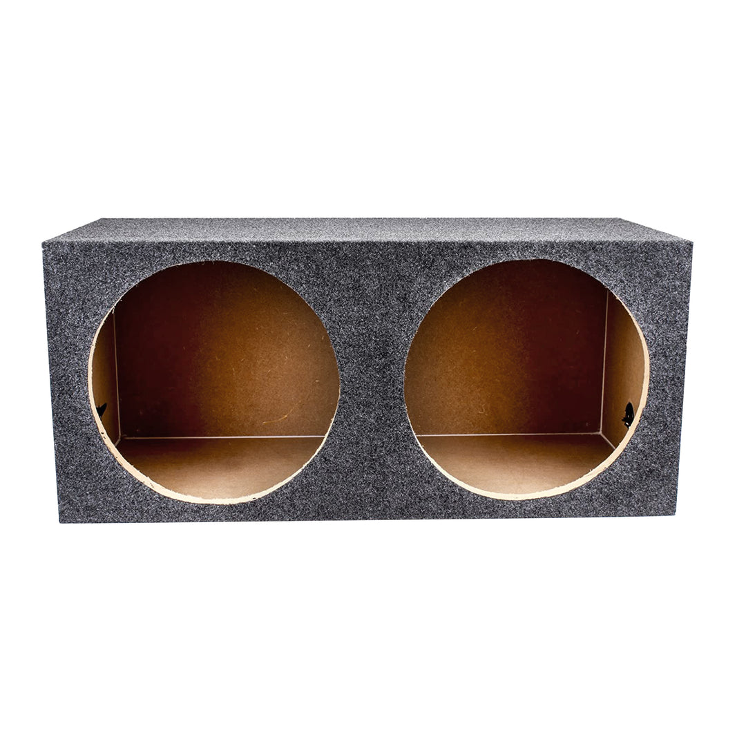 QPower 15" Heavy-Duty Dual Sealed Vehicle Subwoofer Enclosure Woofer Box, Gray