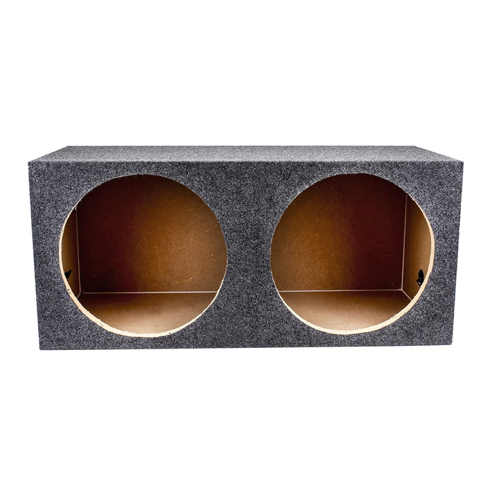 QPower 15" Heavy-Duty Dual Sealed Vehicle Subwoofer Enclosure Woofer Box, Gray