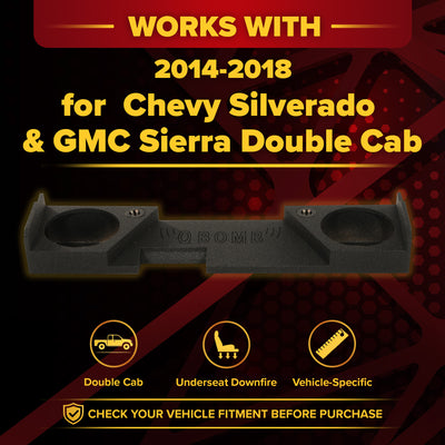 QPower Dual 10" Sub Box - Chevy Silverado & GMC Sierra Double Cab 2014-2018