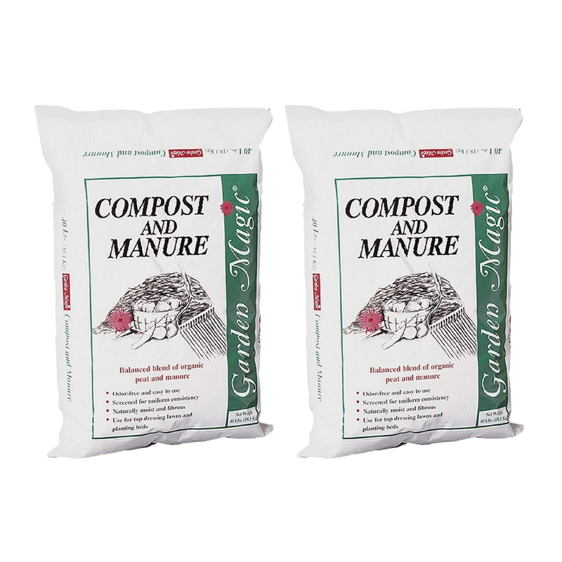 Michigan Peat 5240 Lawn Garden Compost and Manure Blend, 40 Pound Bag (2 Pack)
