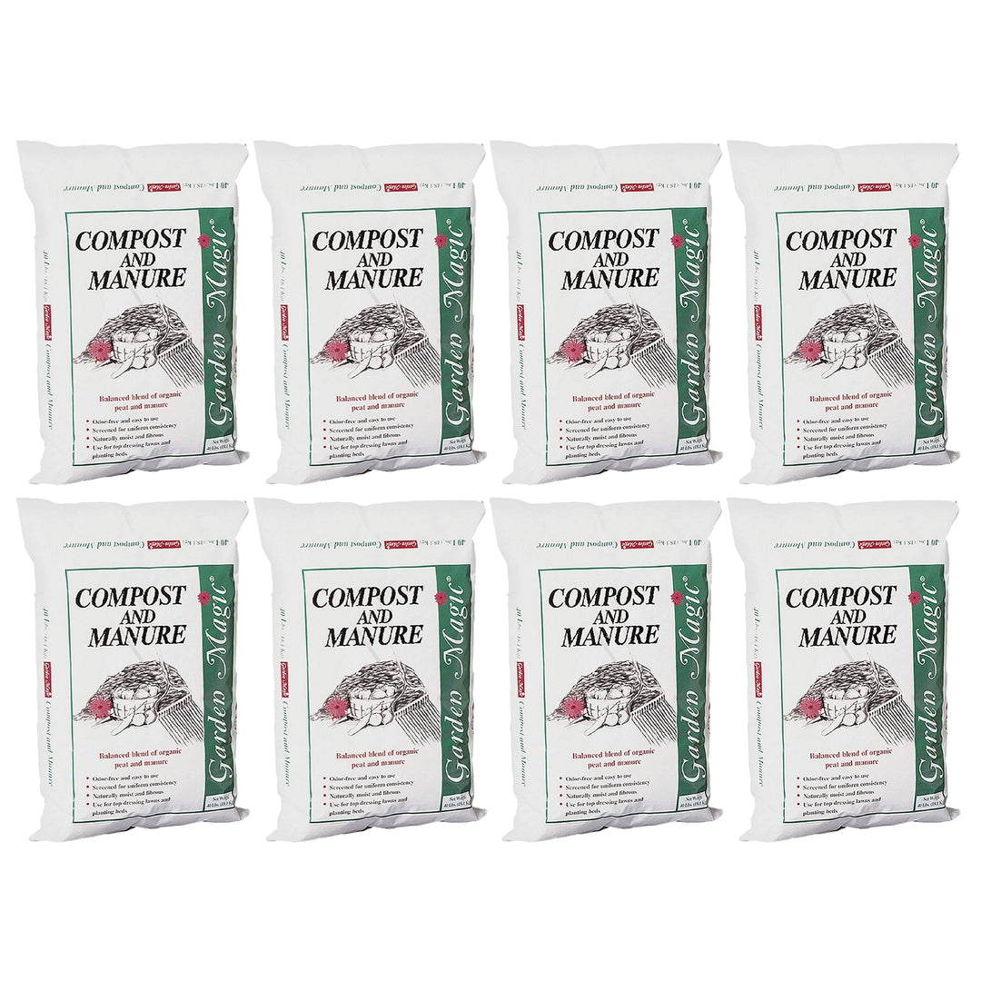 Michigan Peat 5240 Lawn Garden Compost and Manure Blend, 40 Pound Bag (8 Pack)