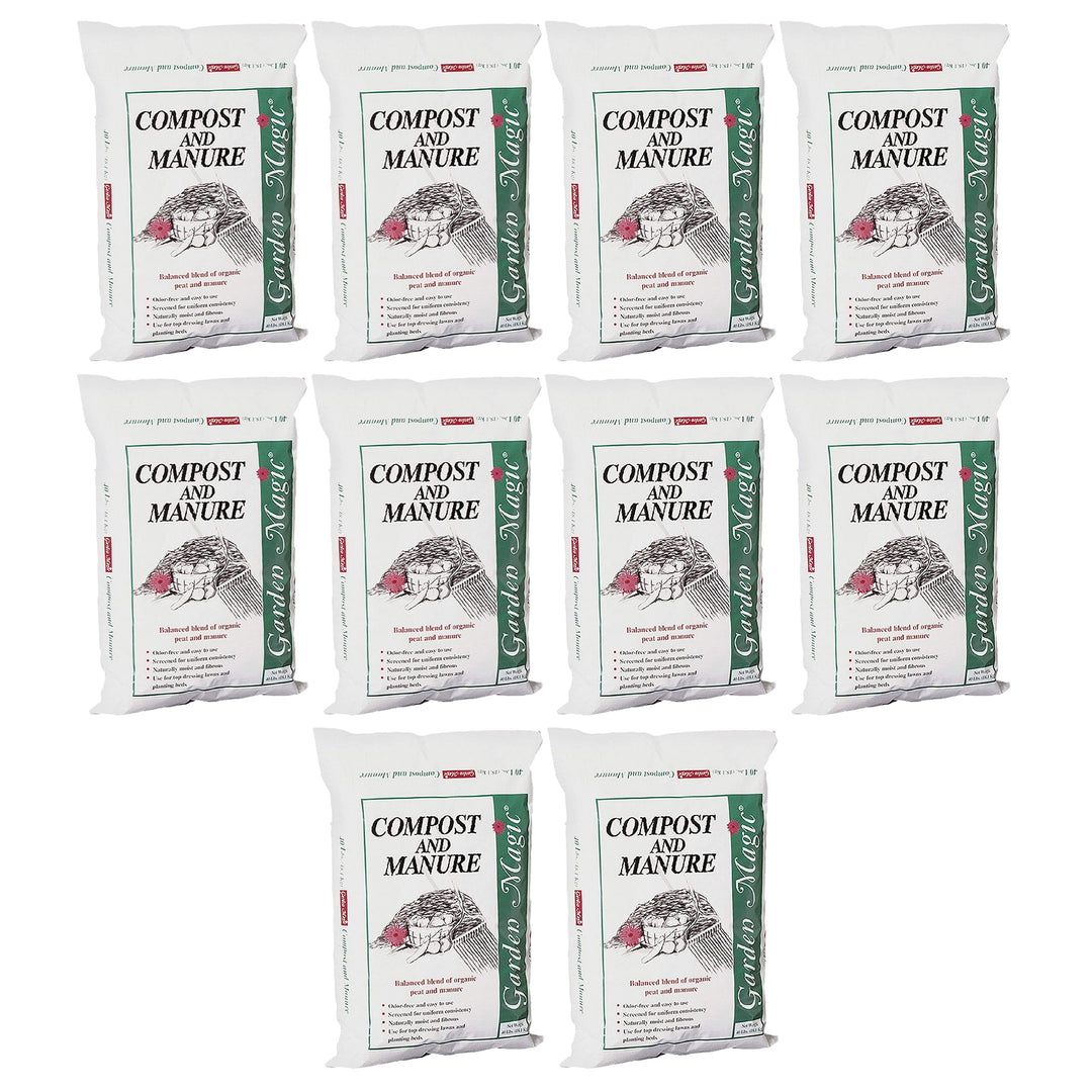 Michigan Peat 5240 Lawn Garden Compost and Manure Blend, 40 Pound Bag (10 Pack)