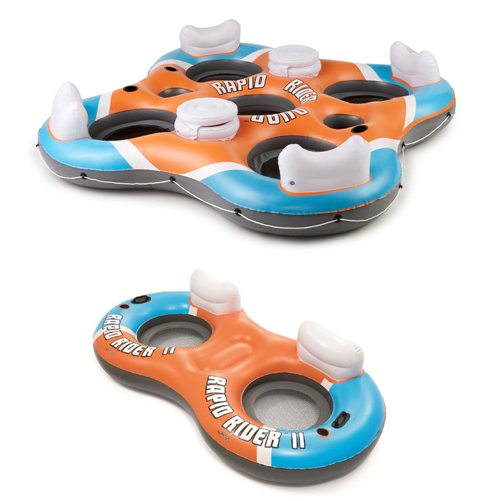 Bestway Rapid Rider 4 Person Floating Island Raft and Rapid Rider 2 Person Tube - VMInnovations