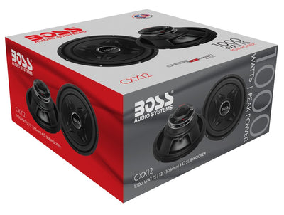 BOSS Audio CXX12 12" 1000 Watt 4-Ohm Car Stereo Audio Power Subwoofer (4 Pack)