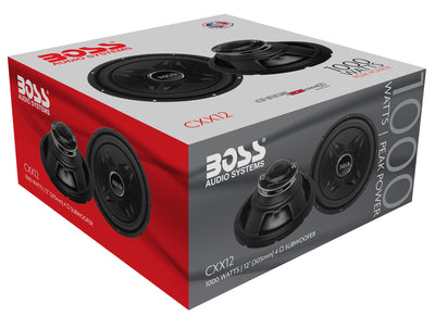 QPower BASS12 3 Hole 12 Inch Sub Enclosure with Boss CXX12 1000 Watt Subwoofer