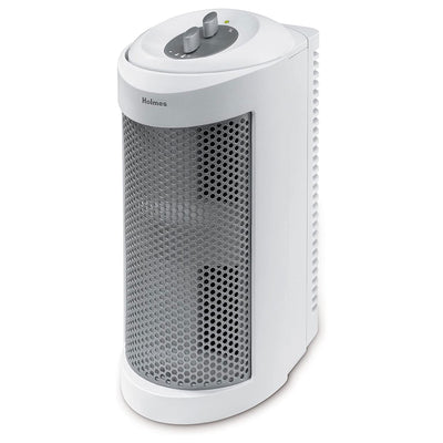 Holmes Indoor Mini Tower Air Purifier & Odor Eliminator for Small Spaces, White