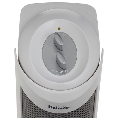 Holmes Indoor Mini Tower Air Purifier & Odor Eliminator for Small Spaces, White