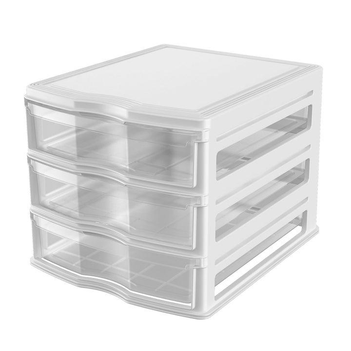 Life Story 3 Drawer Stackable Shelf Organizer Storage Drawers, White (3 Pack)