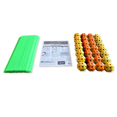 Funphix Glow in the Dark Poles and Yellow/Orange Balls Fort Play Kit, 77 pieces