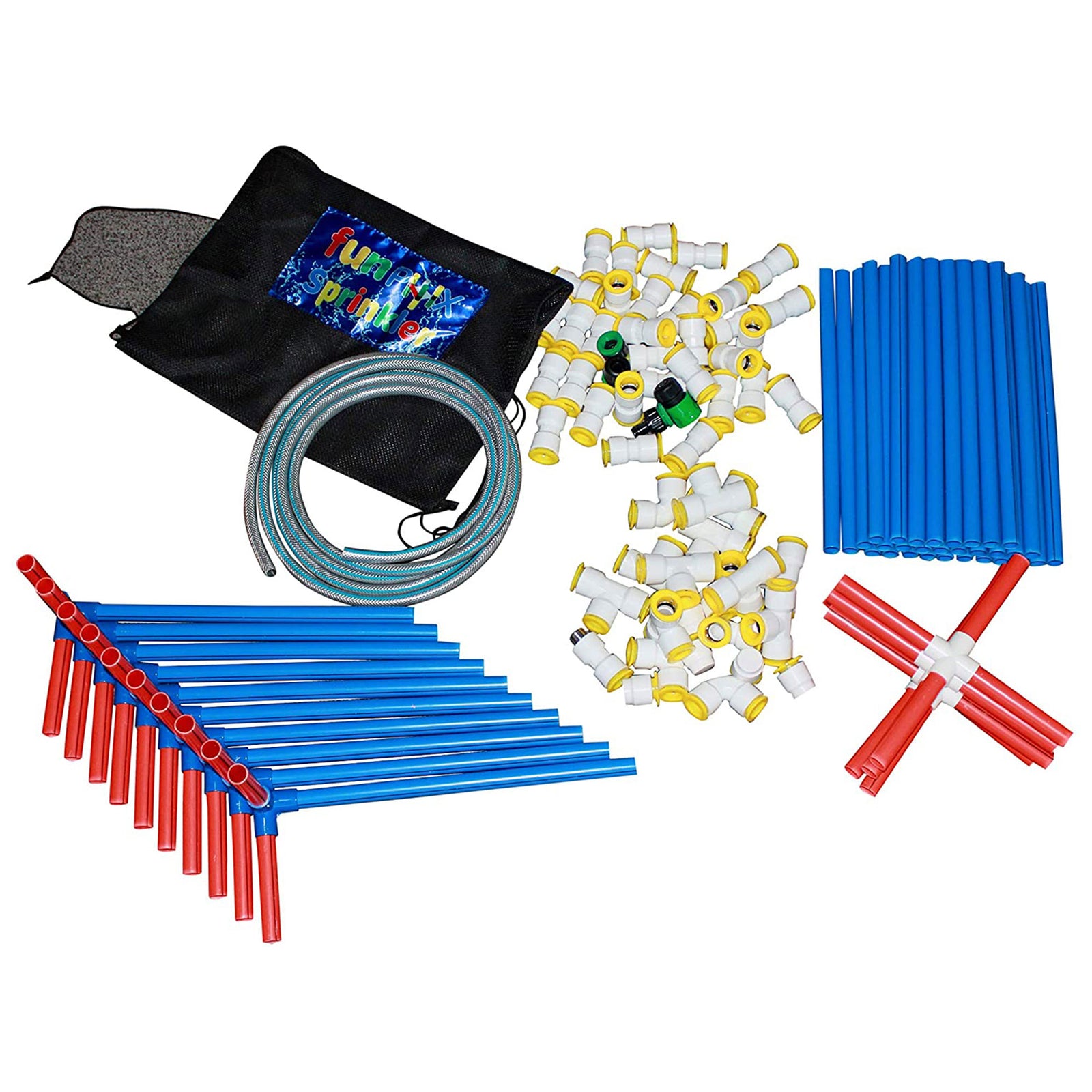 Funphix Medium Outdoors Sprinkles Set with Poles and Hose Fort Kit, Multicolor - VMInnovations