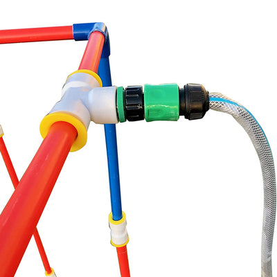 Funphix Medium Outdoors Sprinkles Set with Poles and Hose Fort Kit, Multicolor