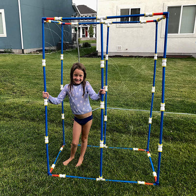 Funphix Medium Outdoors Sprinkles Set with Poles and Hose Fort Kit, Multicolor - VMInnovations