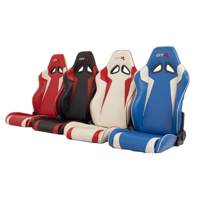 GTR Simulator S105LBK Adjustable GTA Simulation Gaming Chair, Black & Red Stripe
