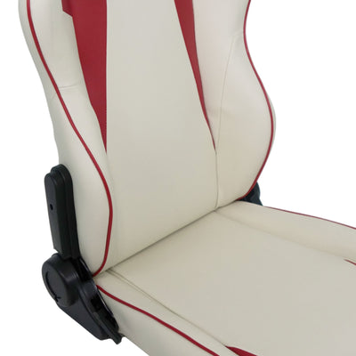 GTR Simulator S105LBK Adjustable GTA Simulation Gaming Chair, White & Red Stripe
