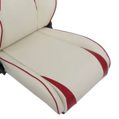 GTR Simulator S105LBK Adjustable GTA Simulation Gaming Chair, White & Red Stripe