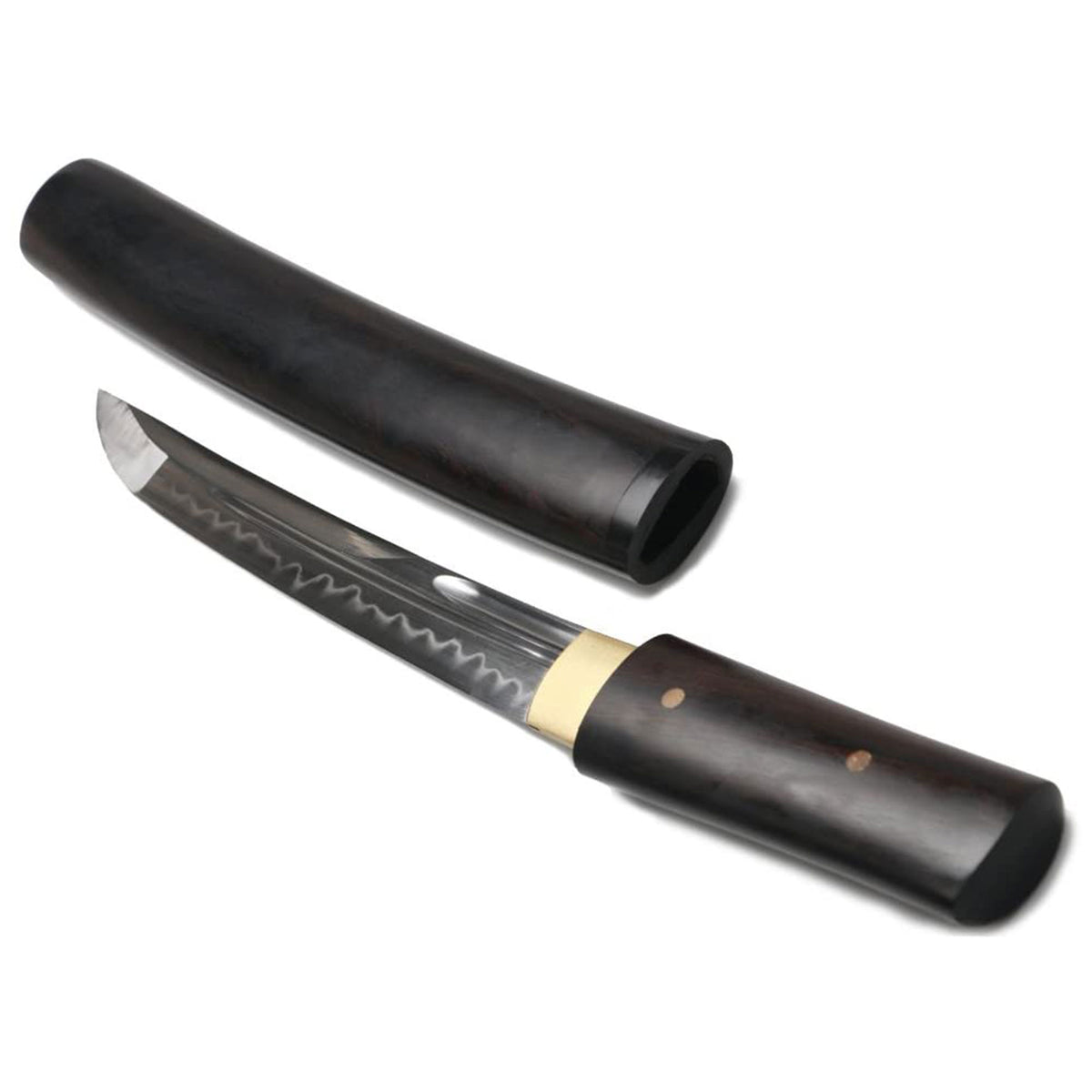 Siwode Short Sharp Handmade Katana with Ebony Sheathe and Bamboo Nails, 15 Inch - VMInnovations