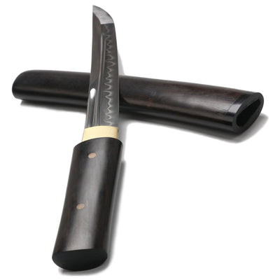Siwode Short Sharp Handmade Katana with Ebony Sheathe and Bamboo Nails, 15 Inch - VMInnovations