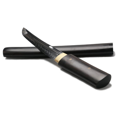 Siwode Short Sharp Handmade Katana with Ebony Sheathe and Bamboo Nails, 15 Inch - VMInnovations