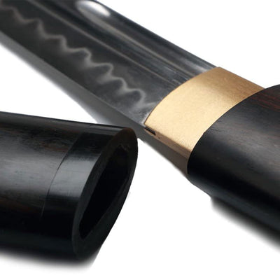 Siwode Short Sharp Handmade Katana with Ebony Sheathe and Bamboo Nails, 15 Inch - VMInnovations