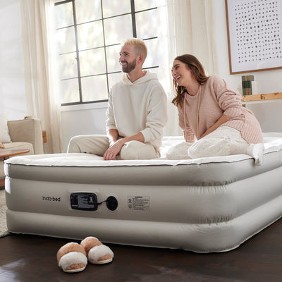 Insta-Bed Raised 18 Inch Queen Air Mattress with NeverFlat Technology & AC Pump - VMInnovations