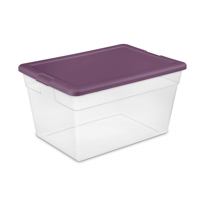 Sterilite Stackable 56 Qt Storage Tote Organizing Containers with Lid, (8 Pack)