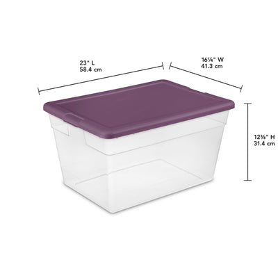 Sterilite Stackable 56 Qt Storage Tote Organizing Containers with Lid, (24 Pack)