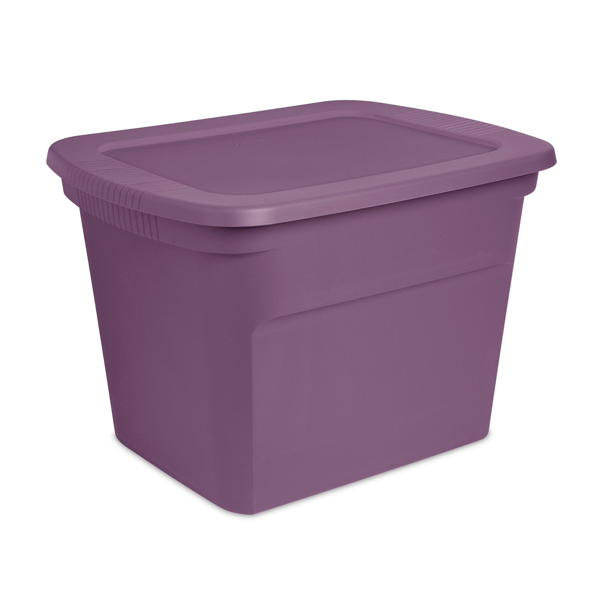 Sterilite Lidded Stackable 18 Gallon Storage Tote Container, Purple, 8 Pack