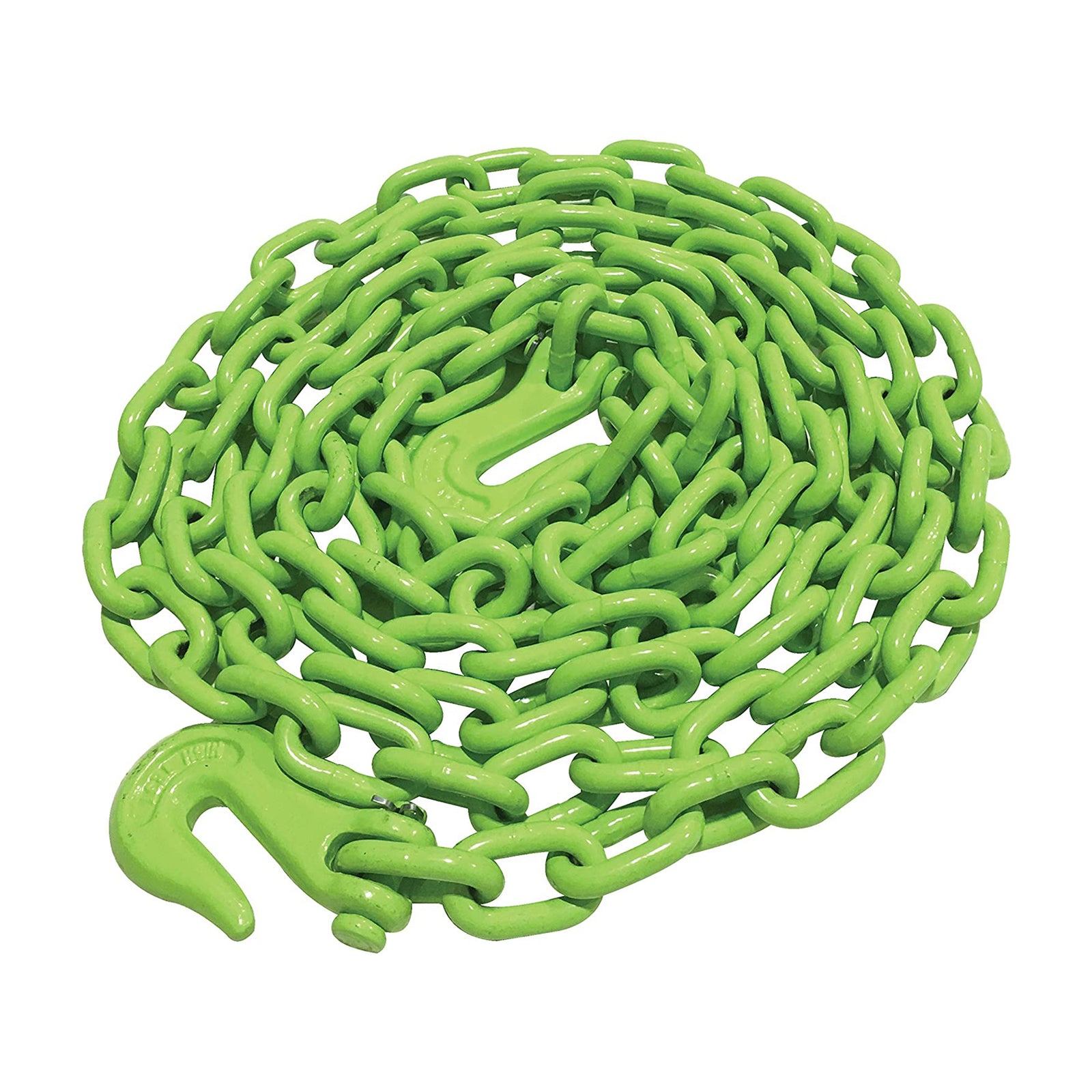 Timber Tuff 5/16 In x 14 Ft Multipurpose Grade 43 Log Chain with Hooks, Green - VMInnovations
