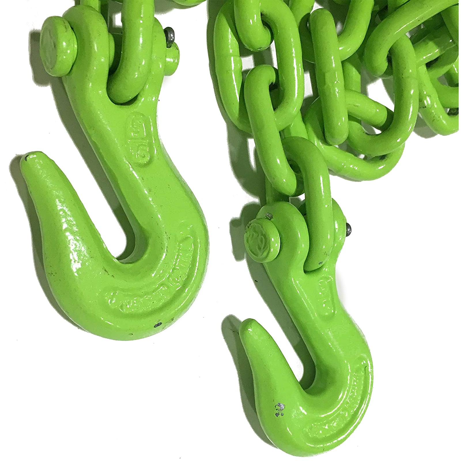 Timber Tuff 5/16 In x 14 Ft Multipurpose Grade 43 Log Chain with Hooks, Green - VMInnovations