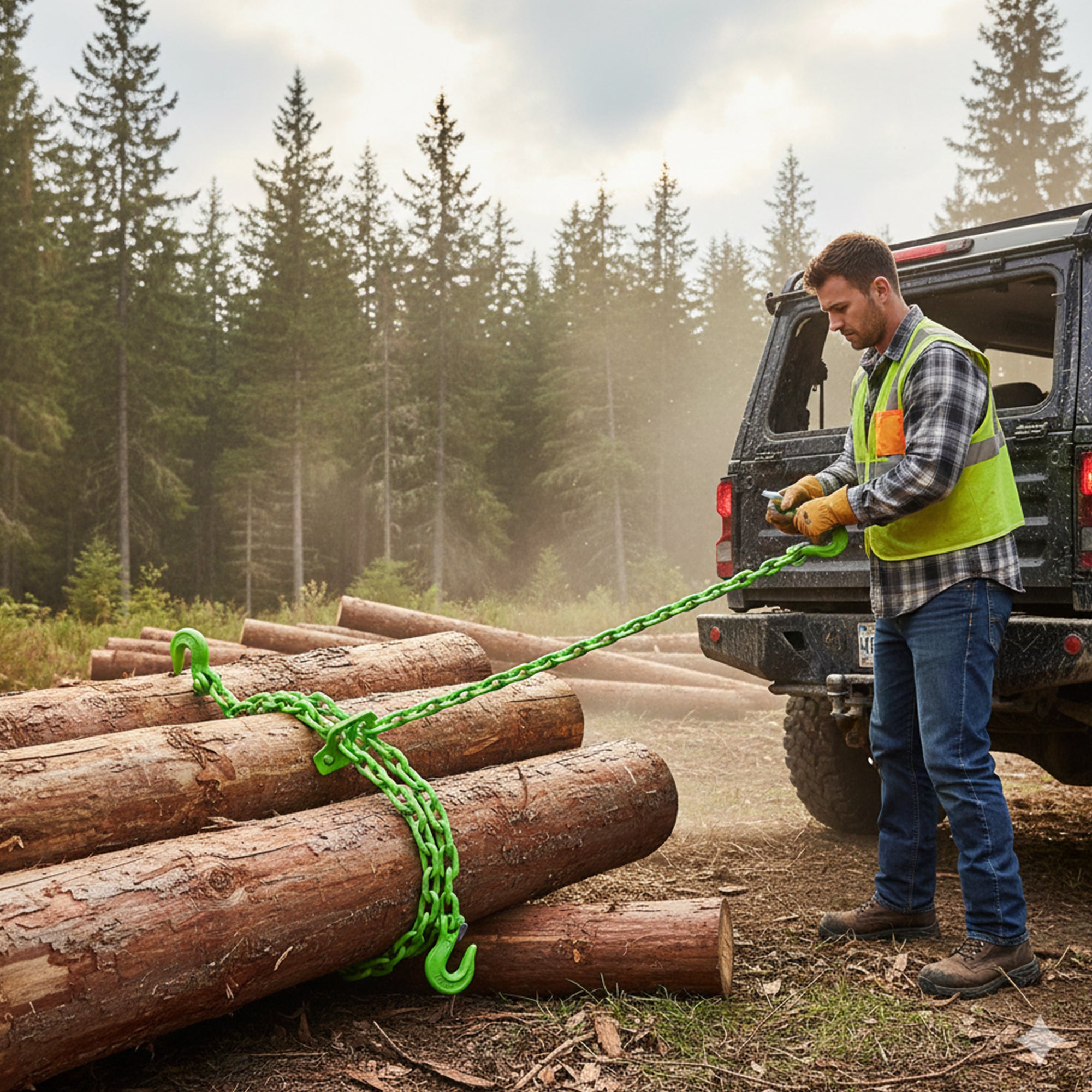 Timber Tuff TMW-3820HVLC 20 Foot Long Heavy Duty Log Chain, 5,400 Pound Capacity - VMInnovations