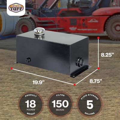 Field Tuff 5 Gal 14 Gauge Steel Hydraulic Reservoir Tank, Black, FTF-05GOR(Used)