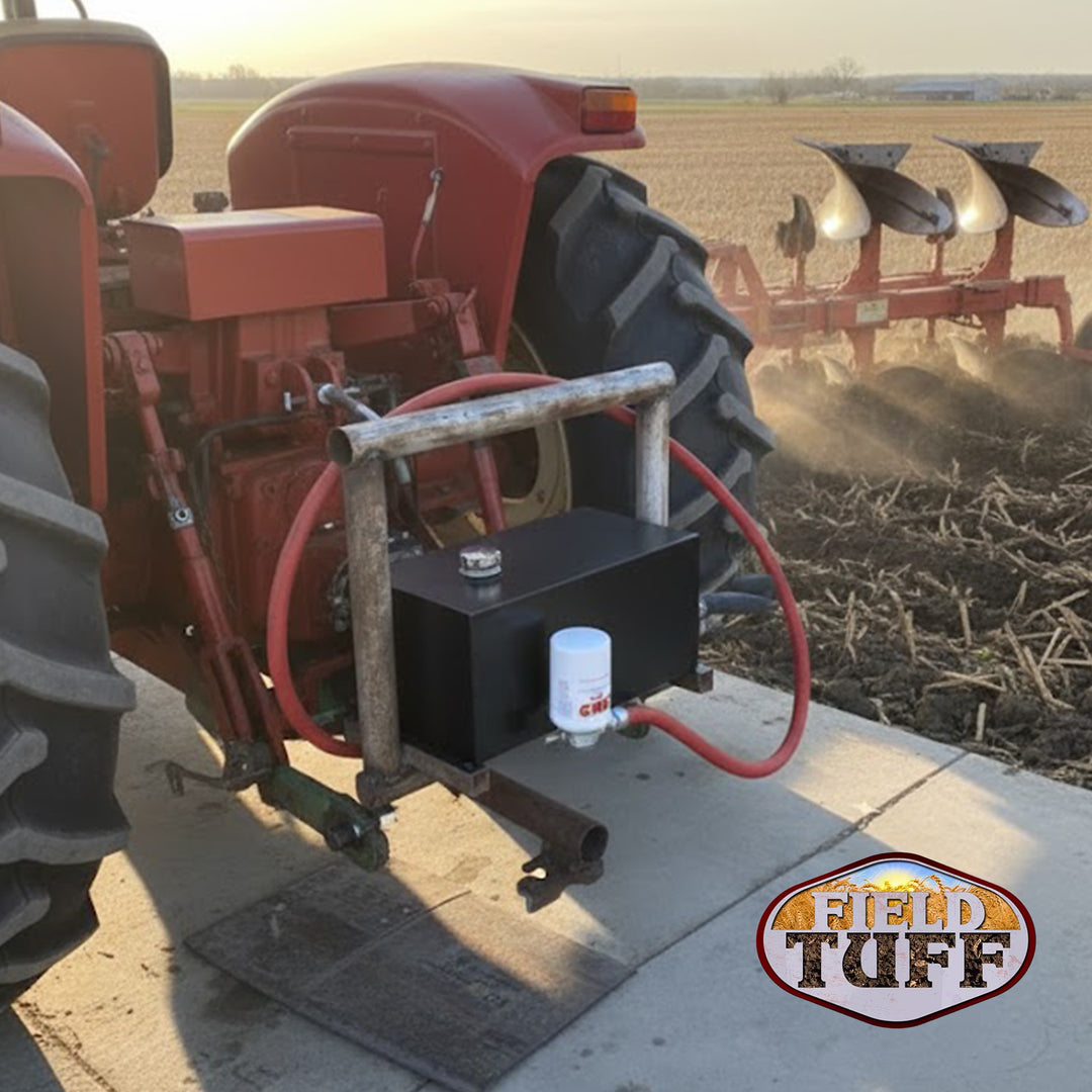 Field Tuff 5 Gallon 14 Gauge Steel Hydraulic Reservoir Tank, Black, FTF-05GOR