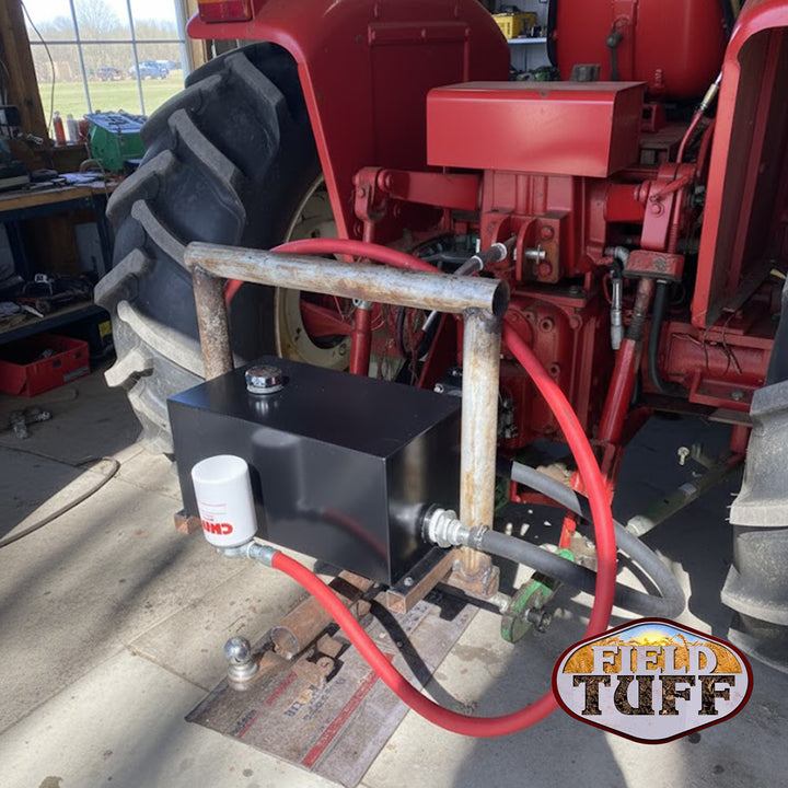 Field Tuff 5 Gallon 14 Gauge Steel Hydraulic Reservoir Tank, Black, FTF-05GOR