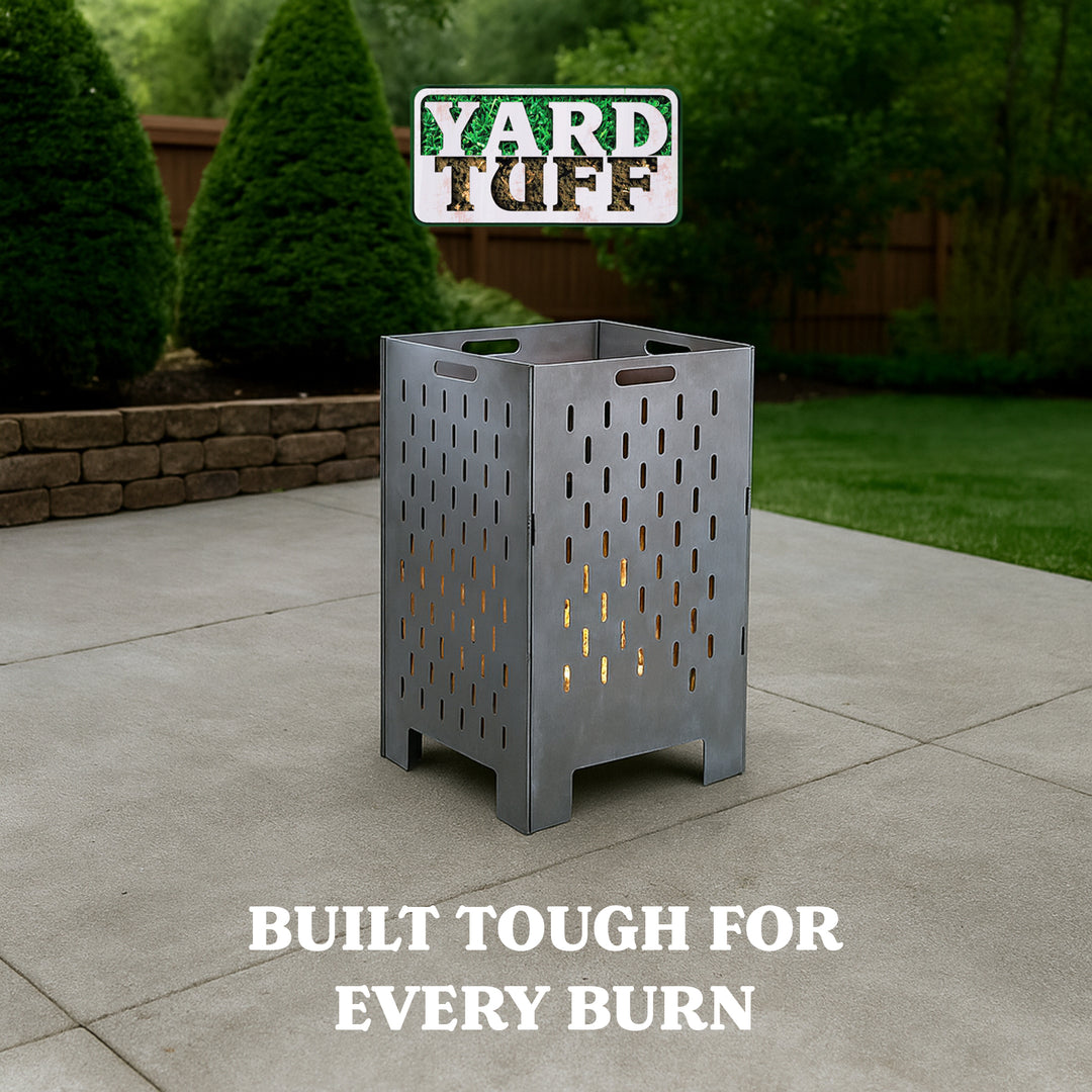 Yard Tuff YTF-202036BC 20 x 20 x 36 Inch Steel Burn Cage with Vent Holes, Gray - VMInnovations