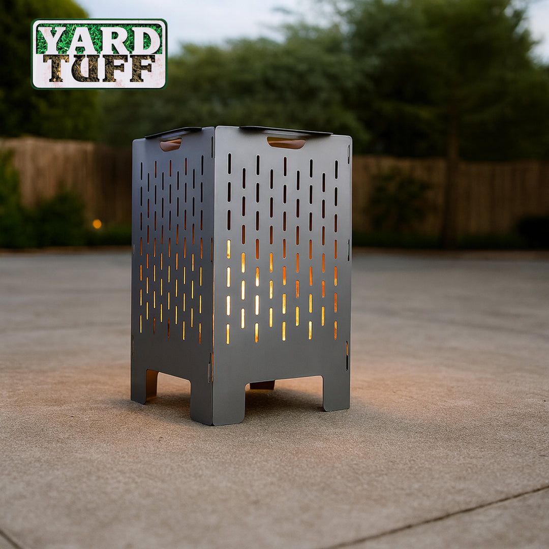 Yard Tuff YTF-202036BC 20 x 20 x 36 Inch Steel Burn Cage with Vent Holes, Gray - VMInnovations