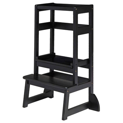 SDADI Mother's Helper Adjustable Height Kids Kitchen Step Stool, Black (Used)