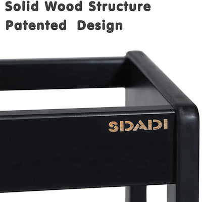 SDADI LT05G Mother's Helper Adjustable Height Kids Kitchen Step Stool, Black - VMInnovations