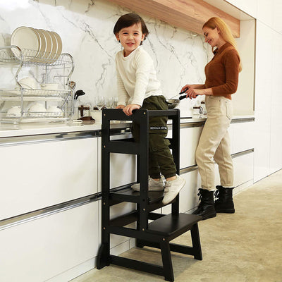 SDADI LT05G Mother's Helper Adjustable Height Kids Kitchen Step Stool, Black