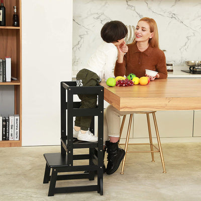 SDADI Mother's Helper Adjustable Height Kids Kitchen Step Stool, Black (Used)