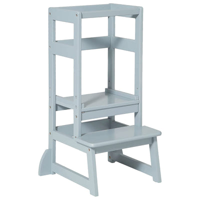 Mother's Helper Adjustable Height Kids Kitchen Step Stool, Gray (Used)
