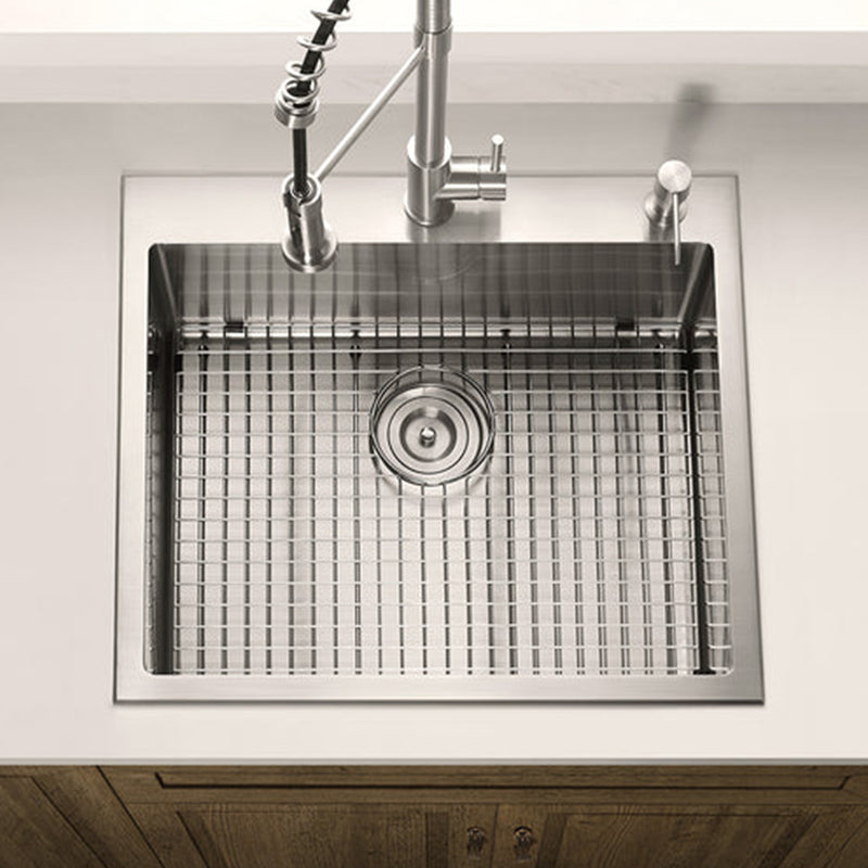 Serene Valley Steel Dual Mount Kitchen Sink with Rear Drain and Grids (Open Box)