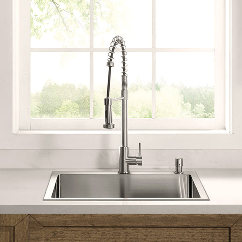 Serene Valley Steel Dual Mount Kitchen Sink with Rear Drain and Grids (Open Box)