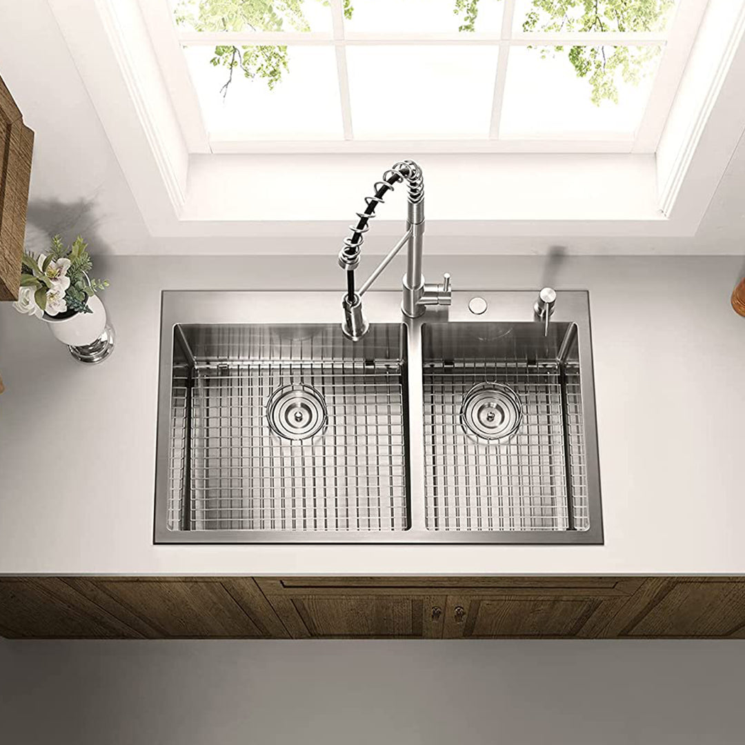 Serene Valley Stainless Steel Dual Mount Kitchen Sink w/Rear Drain & Grids(Used) - VMInnovations