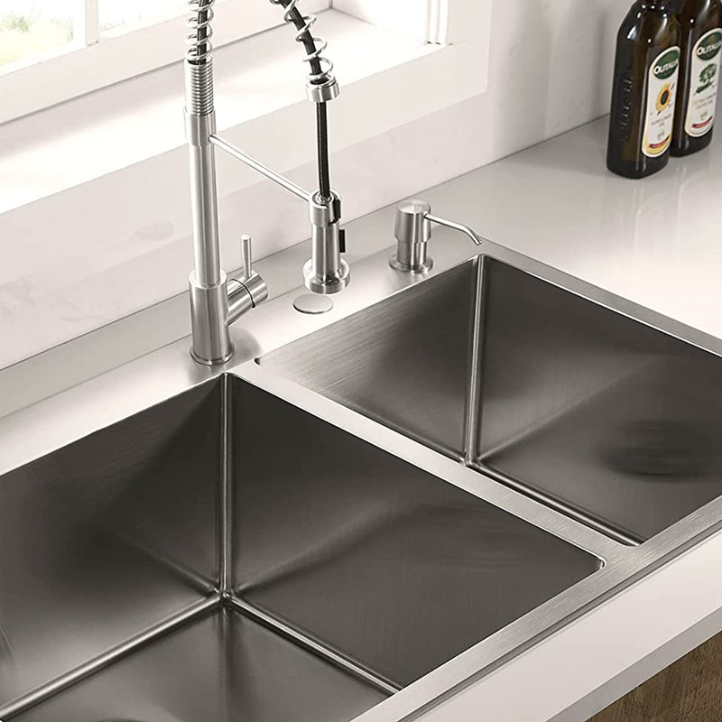 Serene Valley Stainless Steel Dual Mount Kitchen Sink w/Rear Drain & Grids(Used)