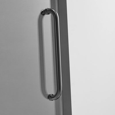 Serene Valley 72 x 76 Inch Big Roller Frameless Sliding Shower Door, Matte Black